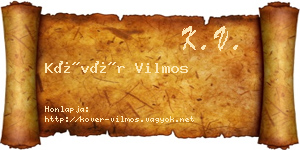 Kövér Vilmos névjegykártya